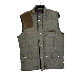 Tasso Elba Men's Brown Puffy Vest Hunting Camping Outdoor Sz M Zip Up Pockets